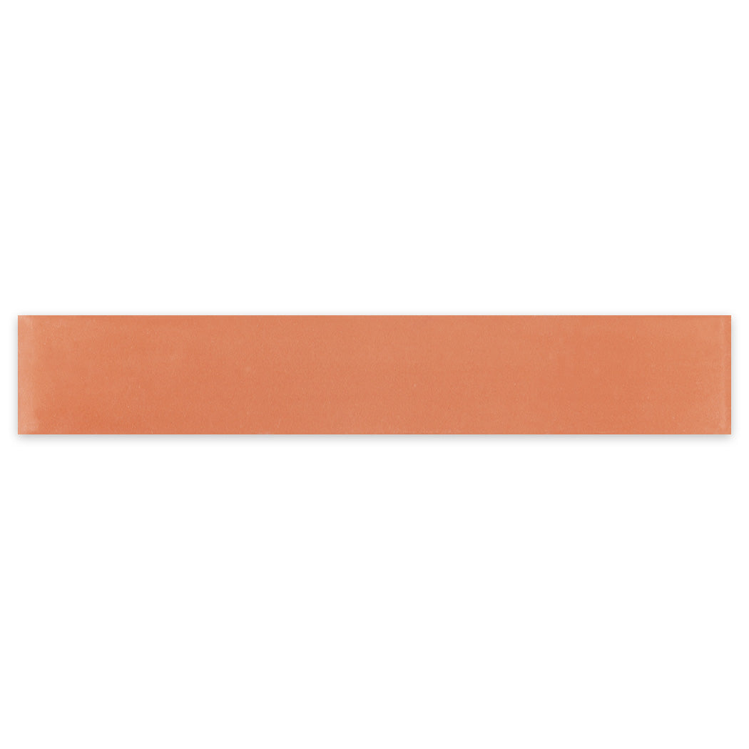 A 2X12-Solid Terracotta tile sample by New York Cement Tile, rectangular with a smooth, terracotta finish.