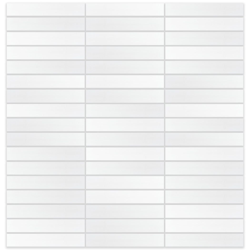 A sheet of New York Cement Tile 2X12-Solid White labels, arranged in a grid with rectangle shapes.