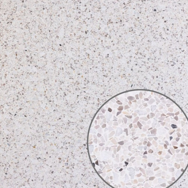 TERRAZZO 24X24 - Venezia by New York Cement Tile: light terrazzo with small mosaic tiles set in a pale, durable floor.