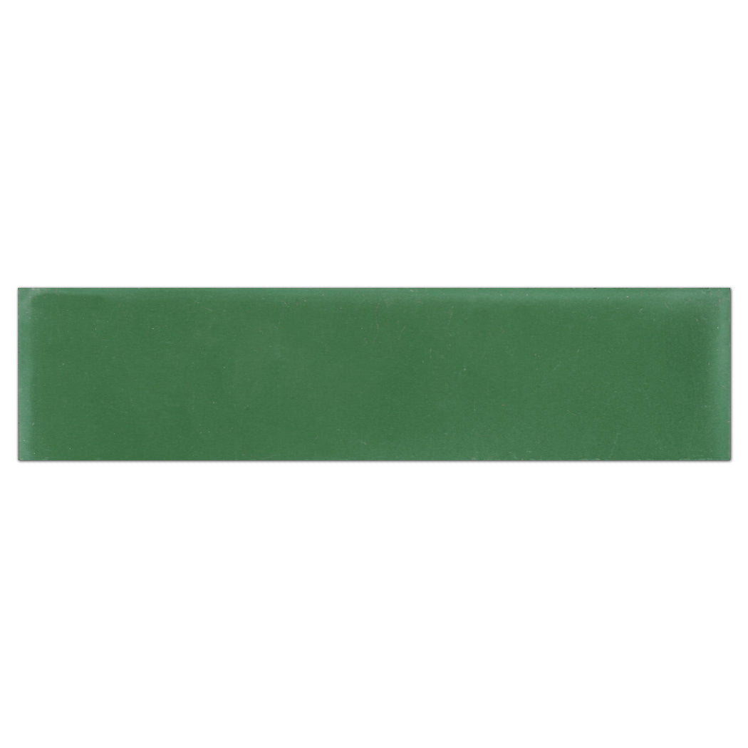 The 2x8 Solid Verdant Hills tile by New York Cement Tile is a green ceramic sample, perfect for backsplashes.