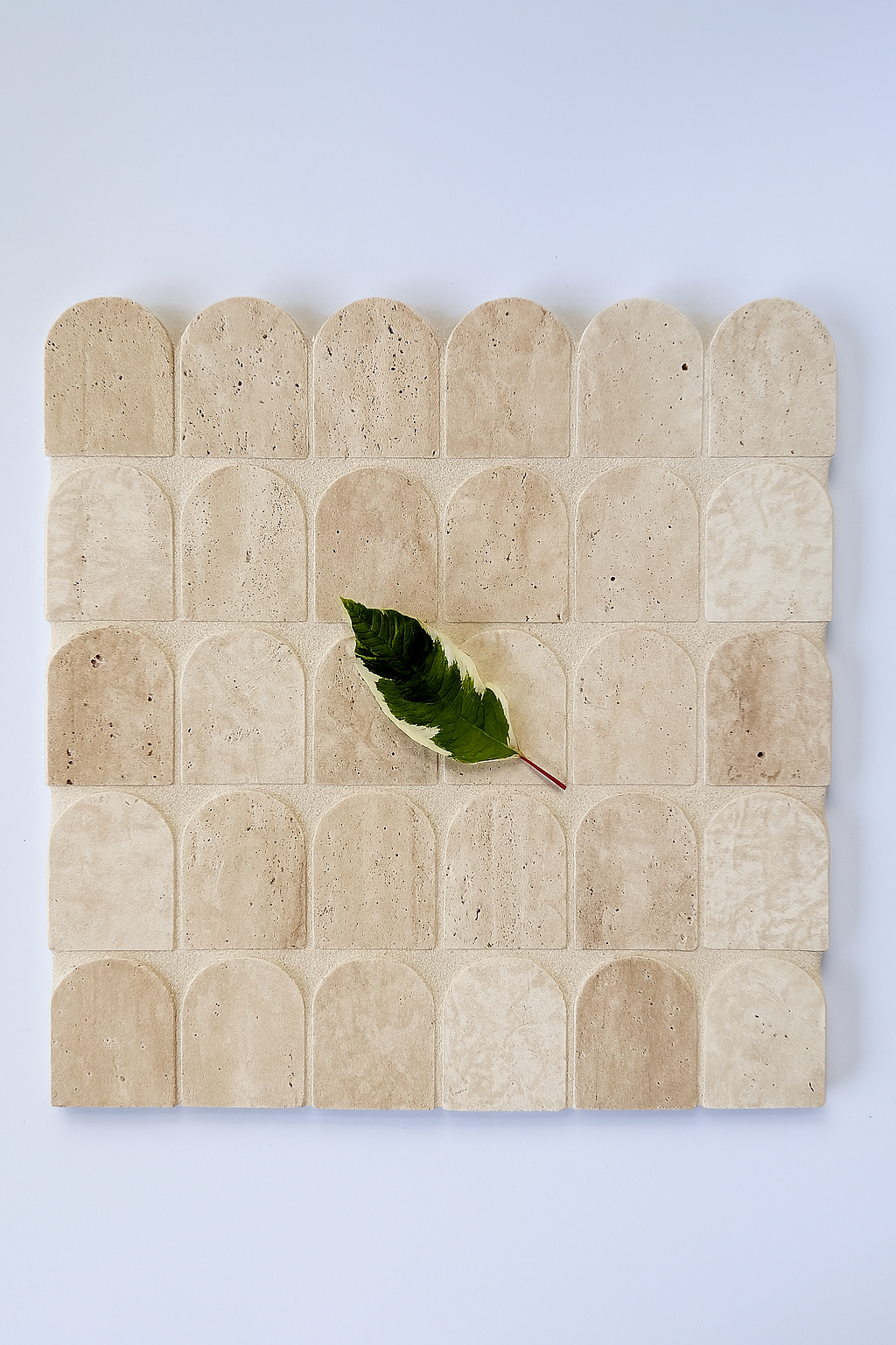 Scarpa I Travertine Arch Mosaic Marble Mesh, Sample