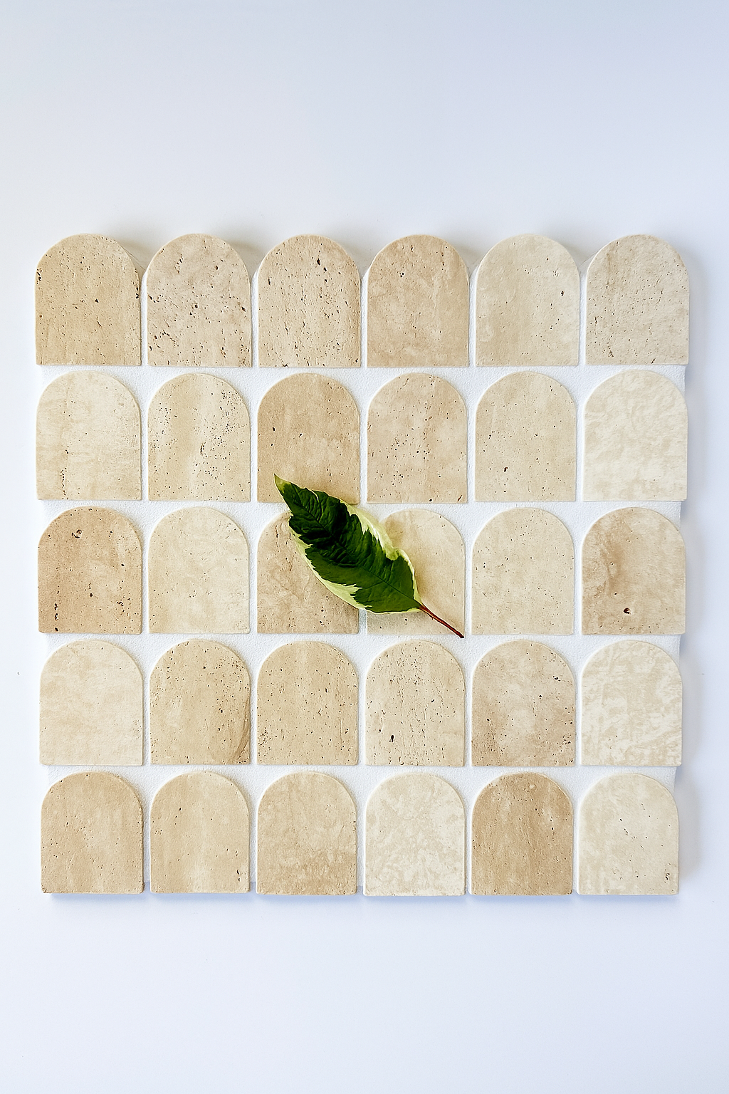 Scarpa I Travertine Arch Mosaic Marble Mesh