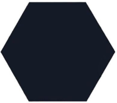 A Solid Hex-NH23-2200, Sample by New York Cement Tile: black hexagon on a white background.