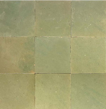 Nine Olive Grove 2x2 tiles by New York Cement Tile in a 3x3 grid, showing color variation and textured surface.