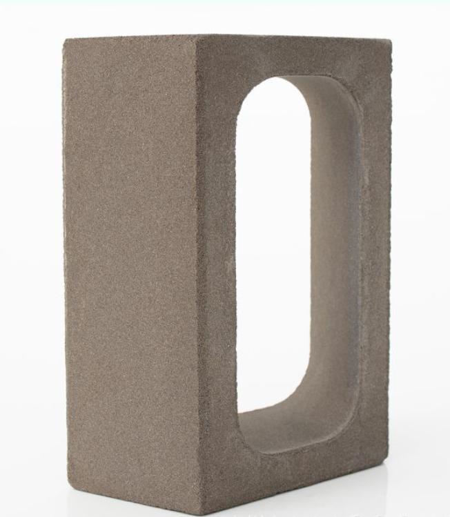 The GLAPA hollow rectangular block by New York Cement Tile stands upright against a plain white background.