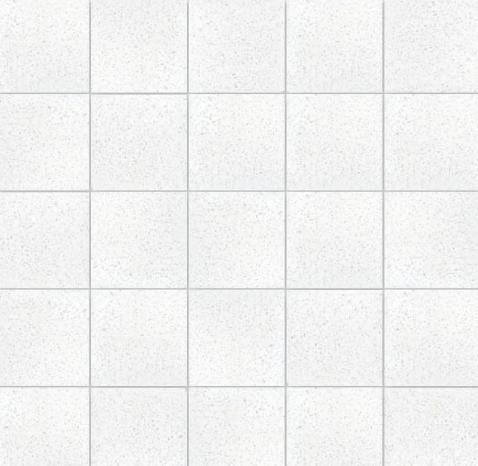 Terrazzo 8x8- Solid White by New York Cement Tile: durable white ceramic tiles with a subtle mosaic look and thin grout lines.