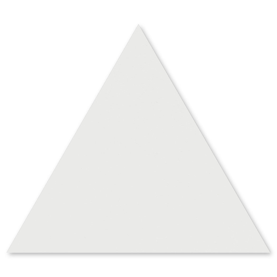 The 1100-Solid White Triangle sample by New York Cement Tile is a plain, geometric tile ideal for minimalist designs.
