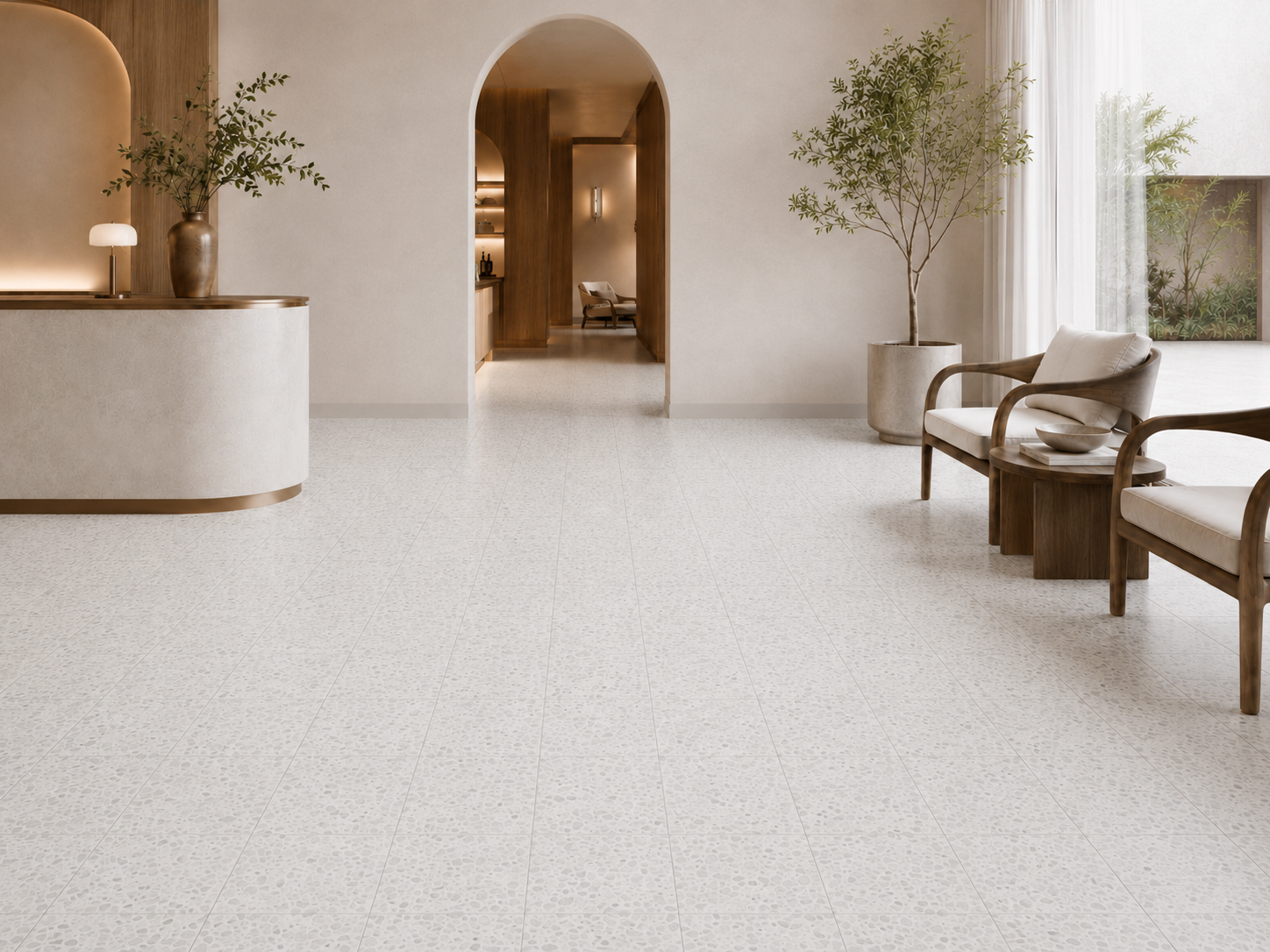 Terrazzo 8x8- Solid White