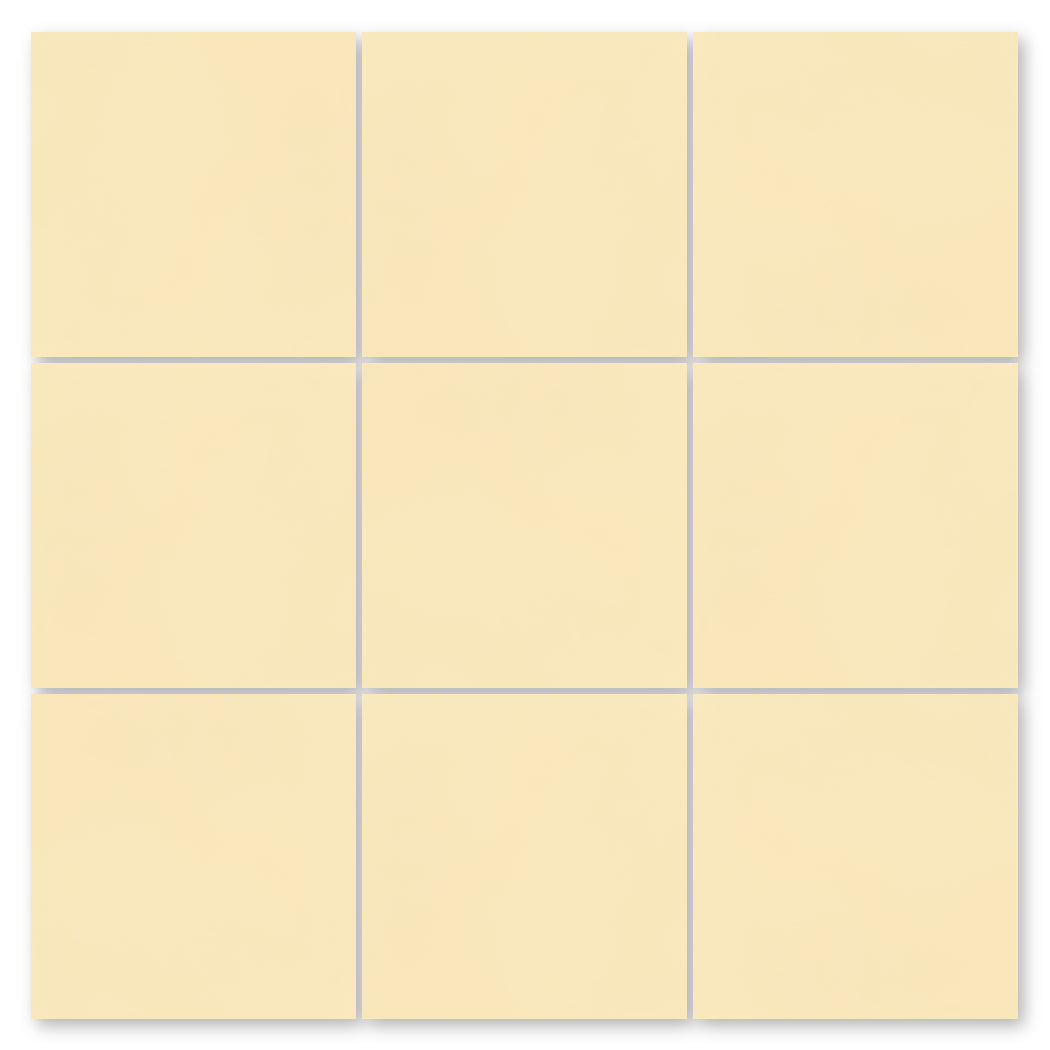 A 3x3 grid of 7704-Solid 4x4 light beige tiles by New York Cement Tile, separated by thin white lines.