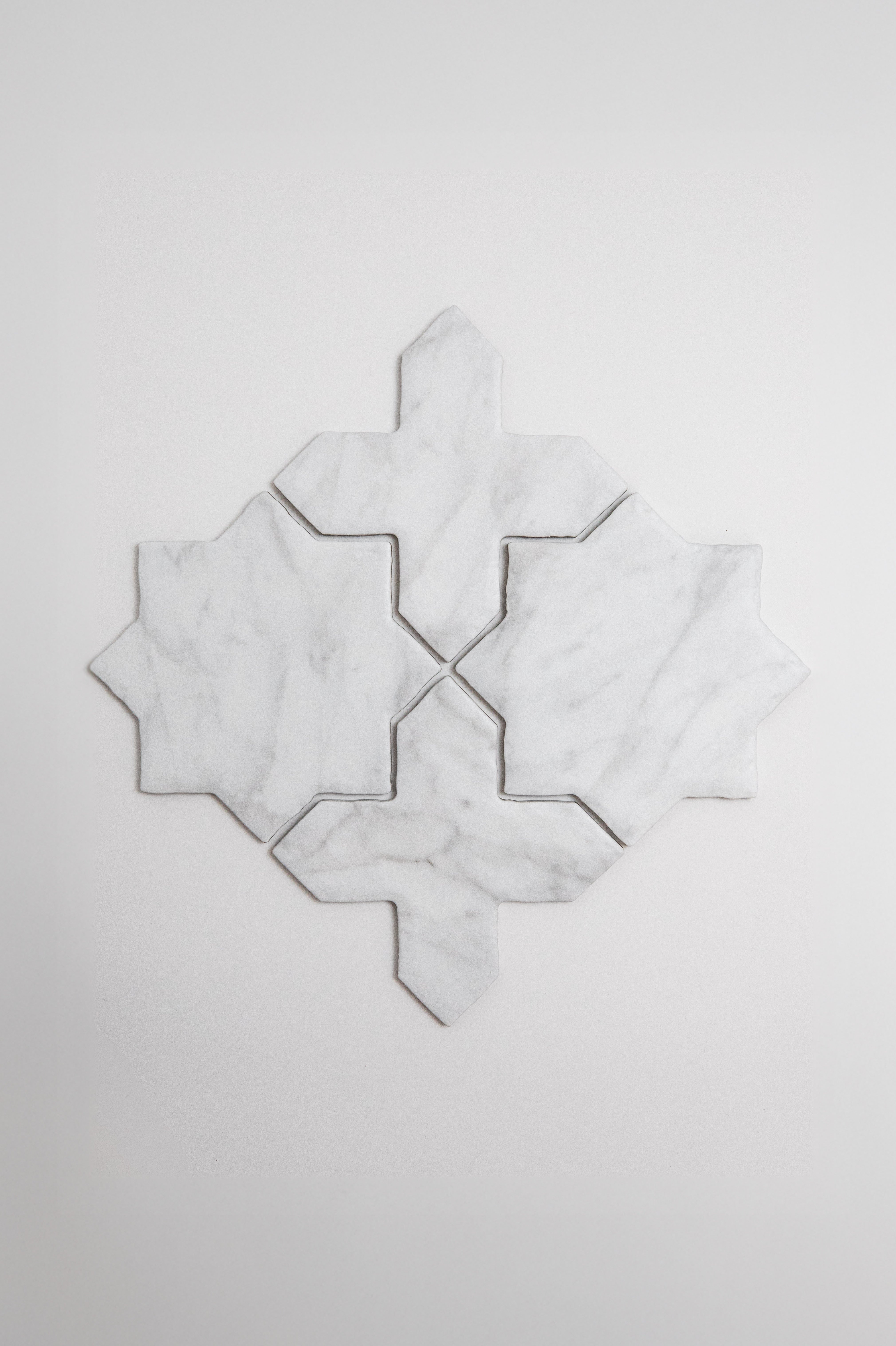 White Carrara Cross-Star