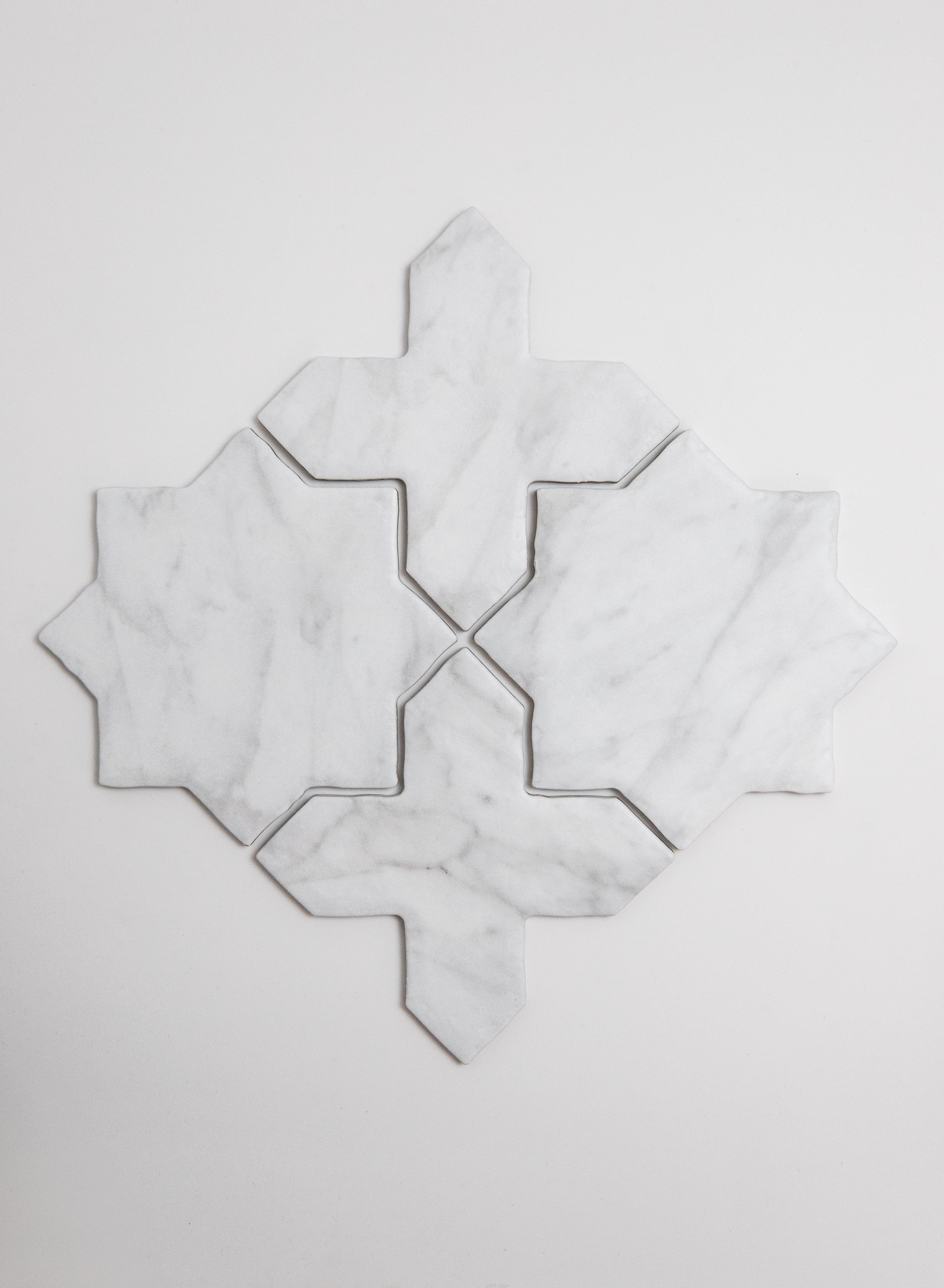 White Carrara Cross-Star