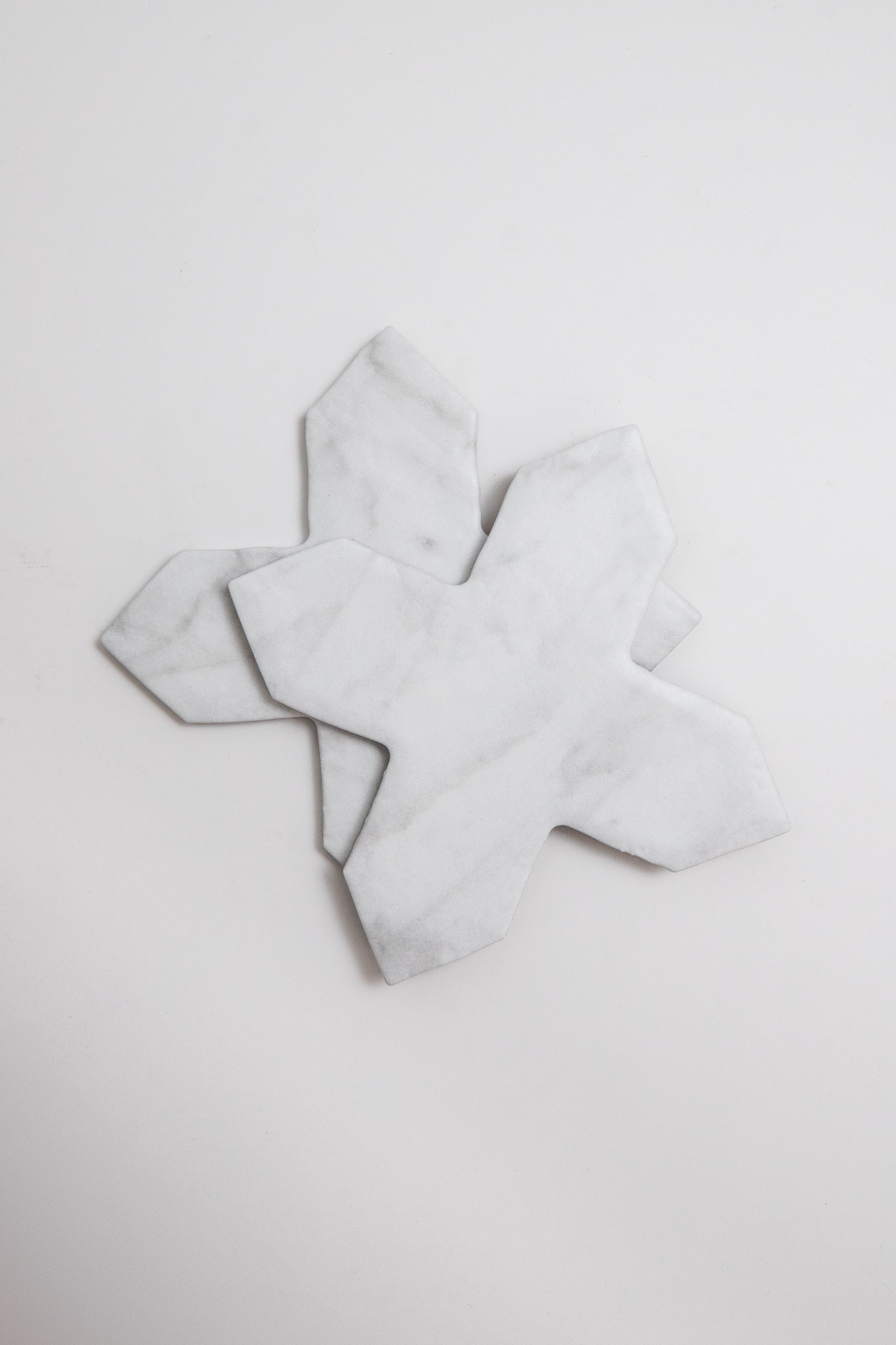 White Carrara Cross-Star