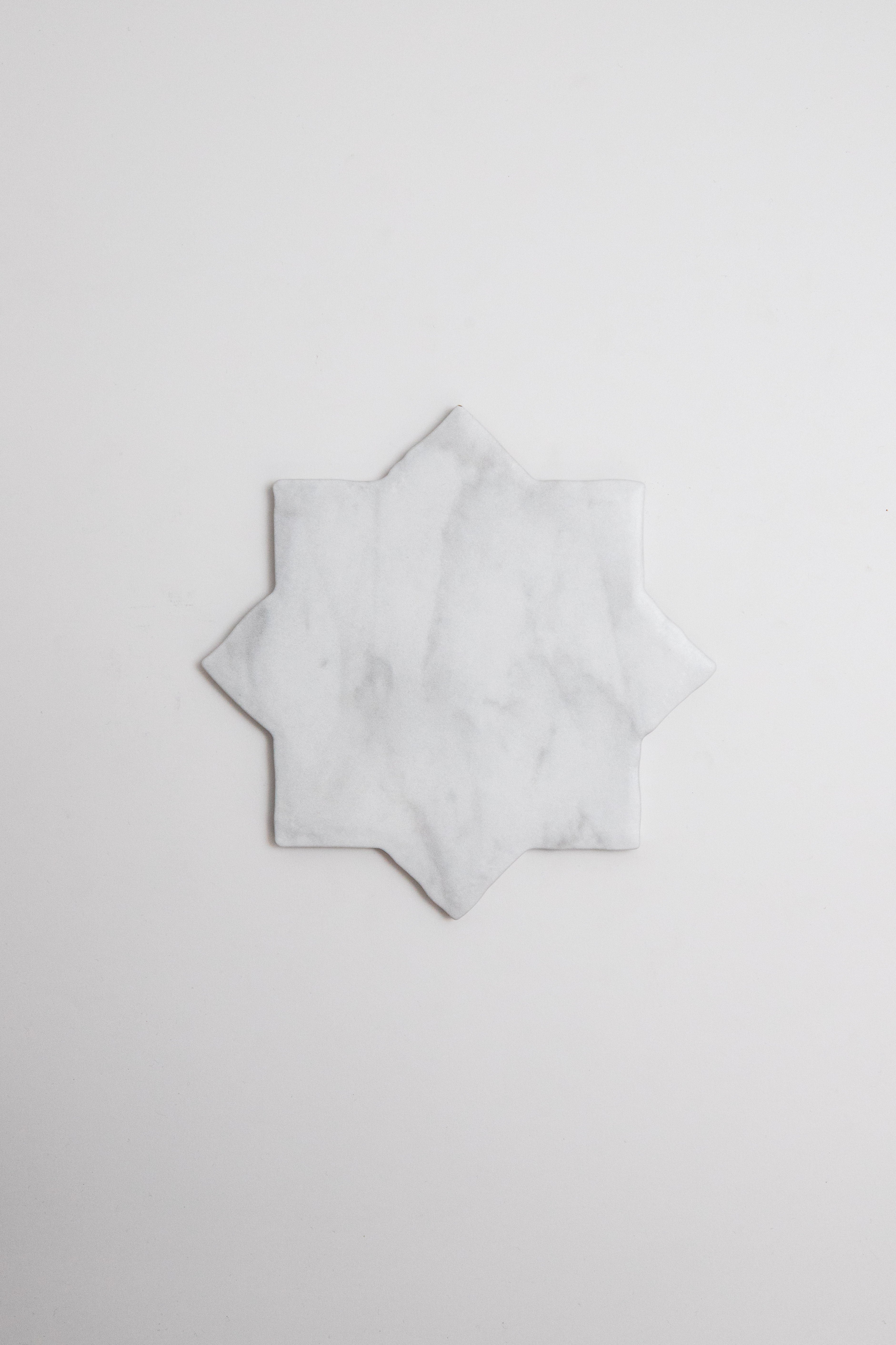 White Carrara Cross-Star