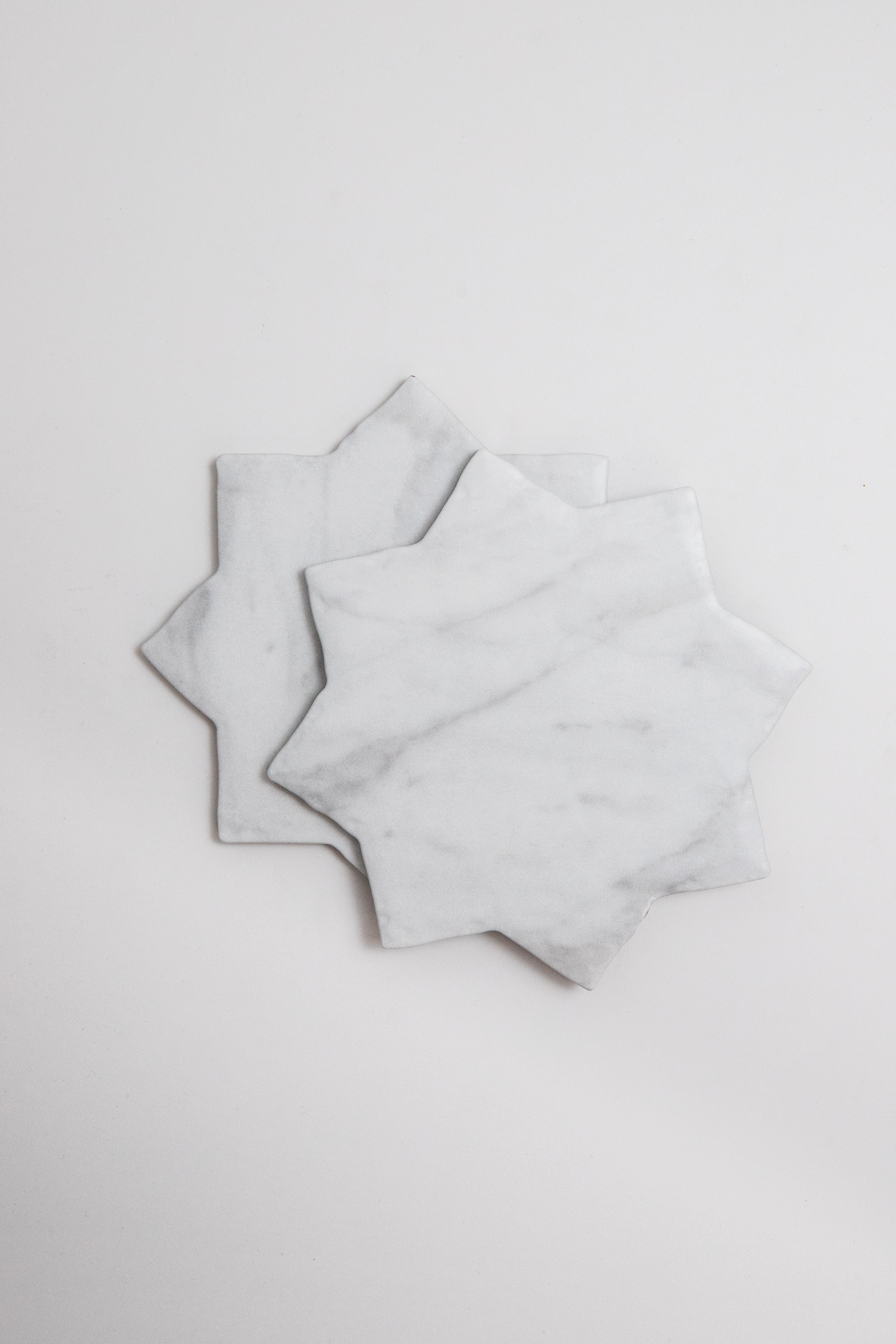 White Carrara Cross-Star