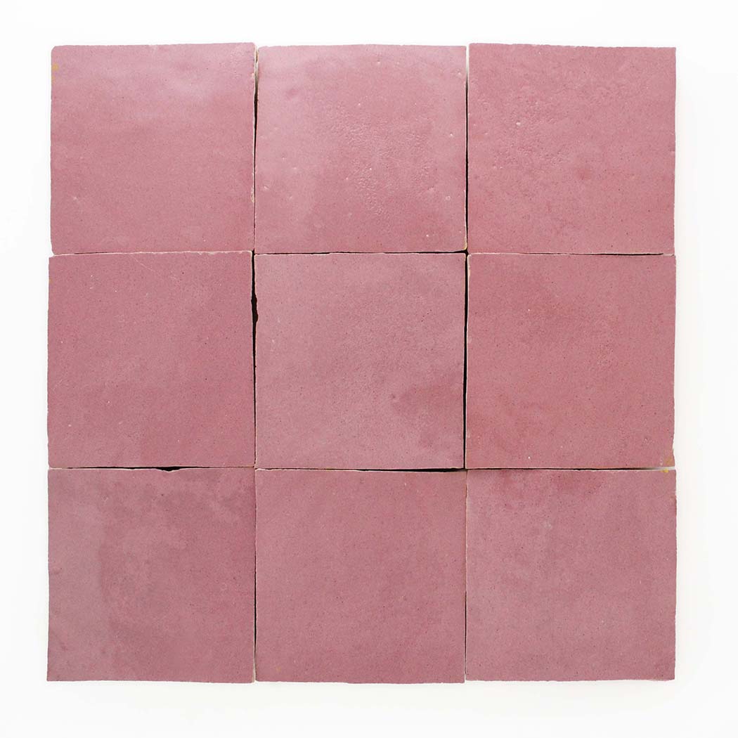 Nine Vintage Rose 2X2 tiles by New York Cement Tile arranged in a 3x3 grid on a white background.