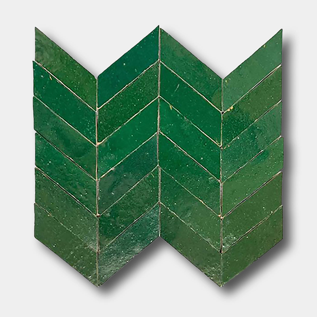 Forest Green Chevron Mosaic Mat