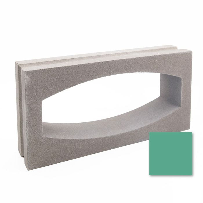 Gili Rectangular gray concrete block by New York Cement Tile, shown with a green square color swatch.
