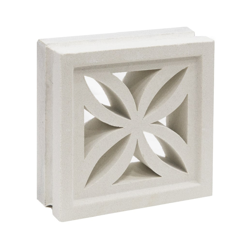 The Beeza Sample by New York Cement Tile features a geometric flower pattern—perfect for mid-century modern partitions.