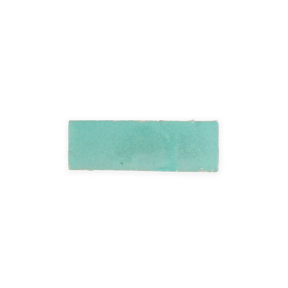 Seafoam (2x6) Sample by New York Cement Tile, a rectangular light turquoise tile on a plain white background.