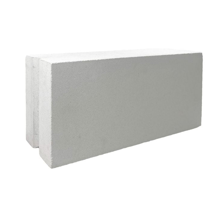 A Large Half-Windbreaker Ninety sample by New York Cement Tile—a smooth white concrete block with modern style.