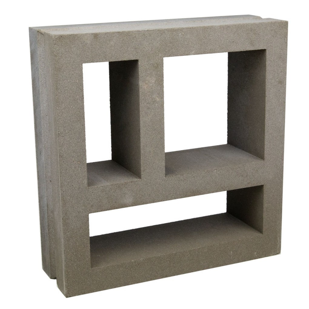The Large Kaua Sample by New York Cement Tile is a breeze block with 3 open sections, ideal for mid-century partitions.