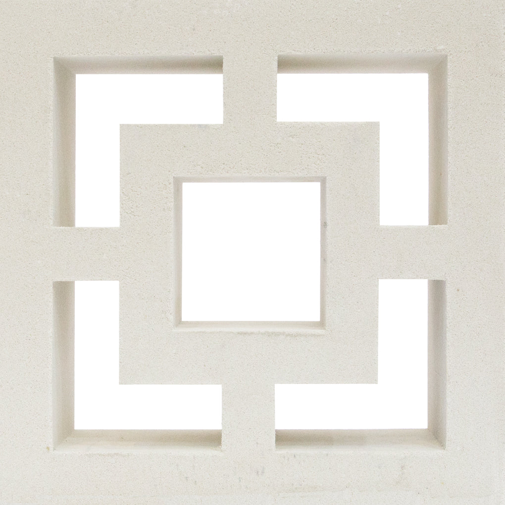 The Large Tonga - NBBL30-003 sample by New York Cement Tile is a white geometric breeze block for modern privacy screens.