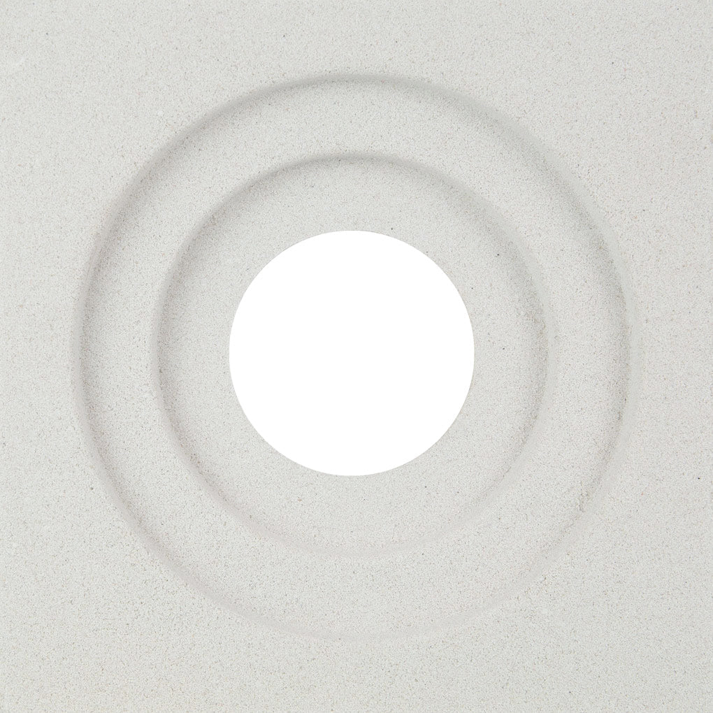 Luzon - NBB-030 Extra Sample by New York Cement Tile: white textured surface, dual indents, and a central round cutout.