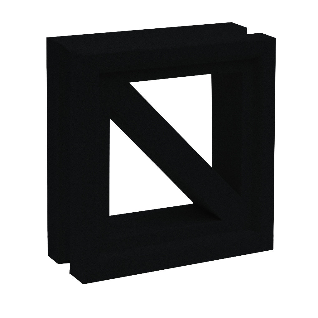The Kaui by New York Cement Tile is a black 3D square frame with diagonal bar—ideal for modern decorative partitions.