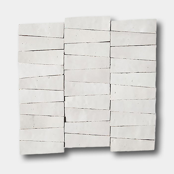 GLAZED ZELLIGE MOSAIC MAT DIAMONDHEAD IN IVORY CLOUD