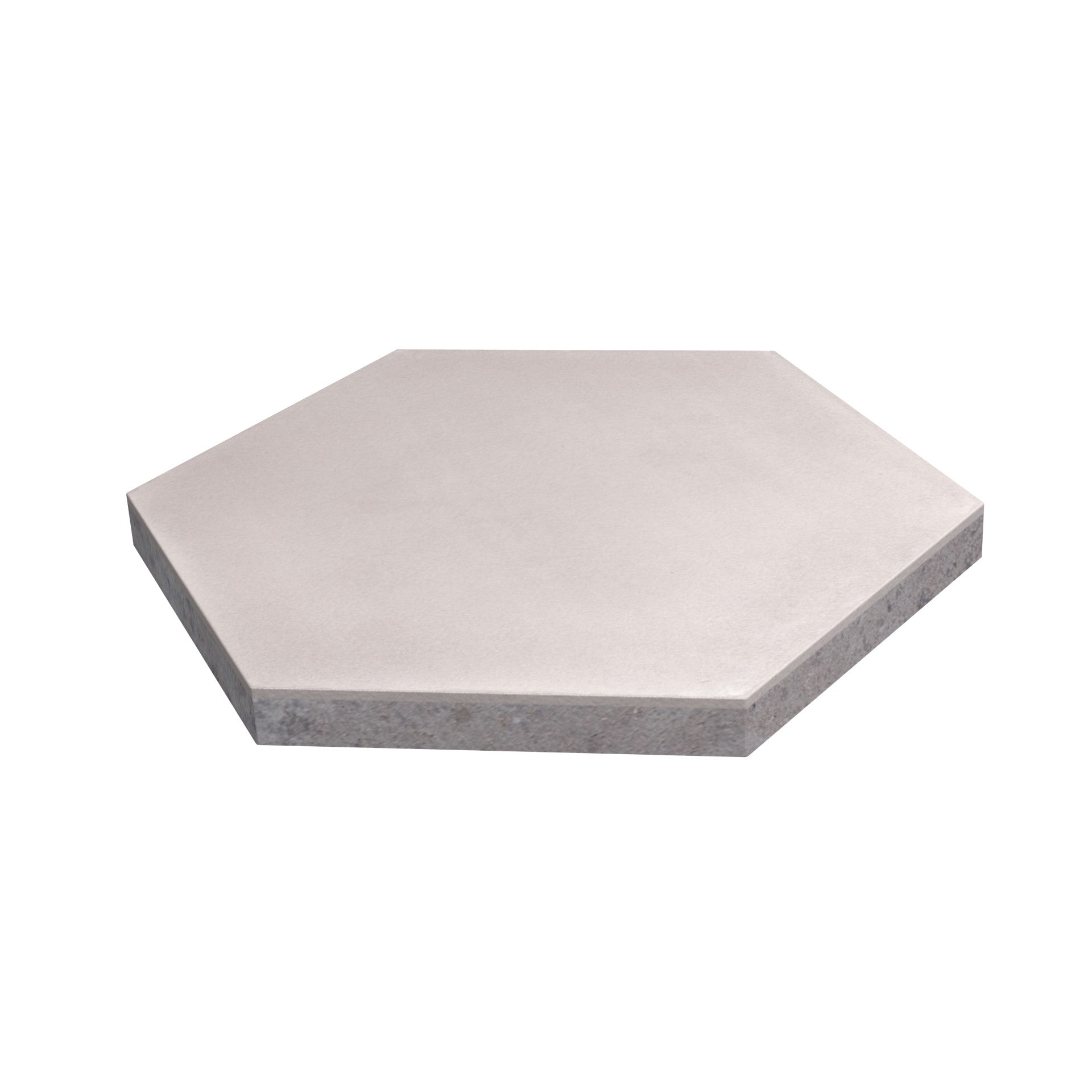 A single NH23-2205 Sample by New York Cement Tile: light gray, hexagonal concrete paver with a smooth surface.