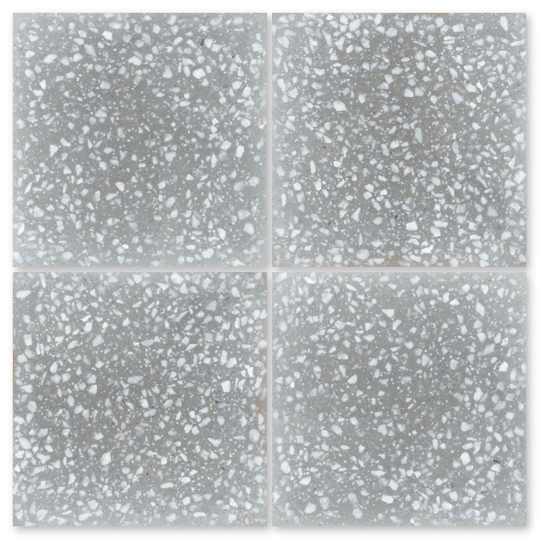 Sample of Terrazzo 12X12 -NT30-Urbanite by New York Cement Tile—gray tiles with light speckles, ideal for flooring.