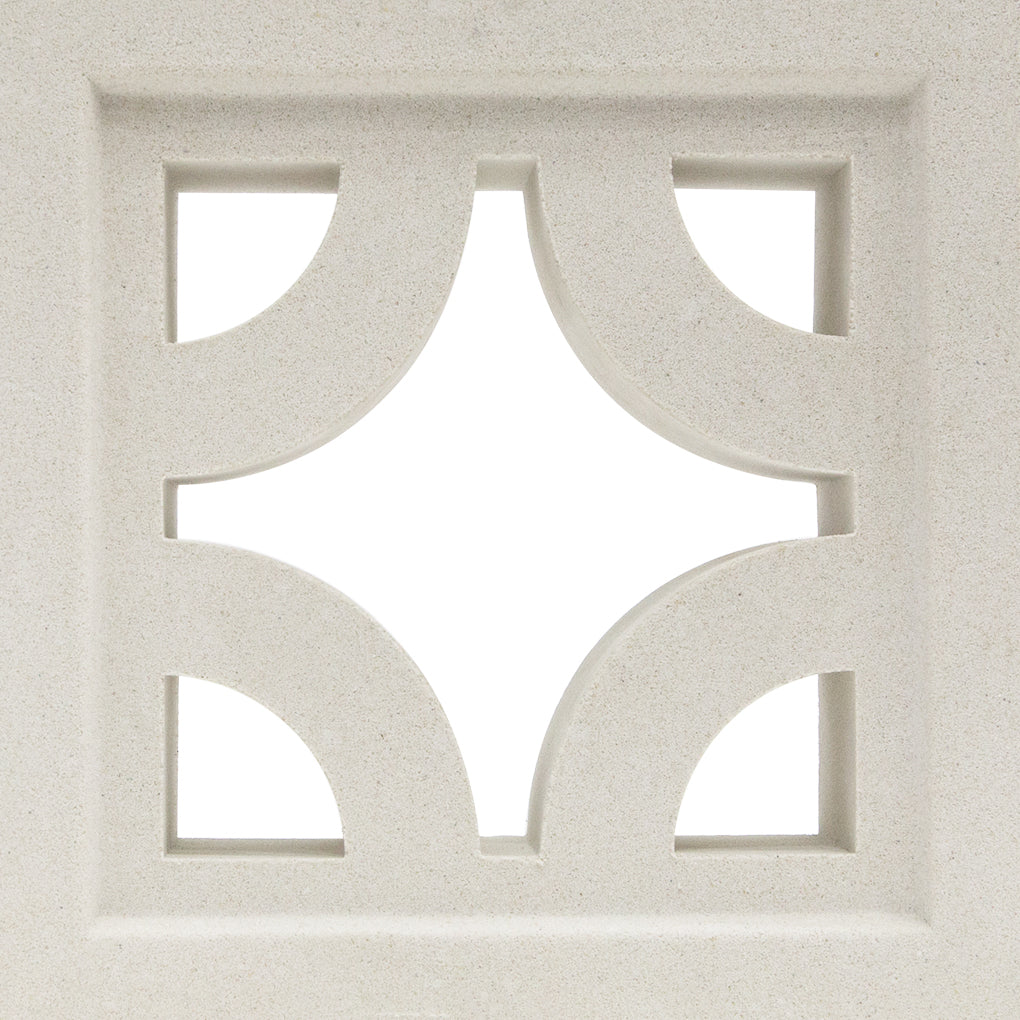 Samoa - NBB-005, Extra Sample by New York Cement Tile: square beige tile with star-shaped geometric center cutout.