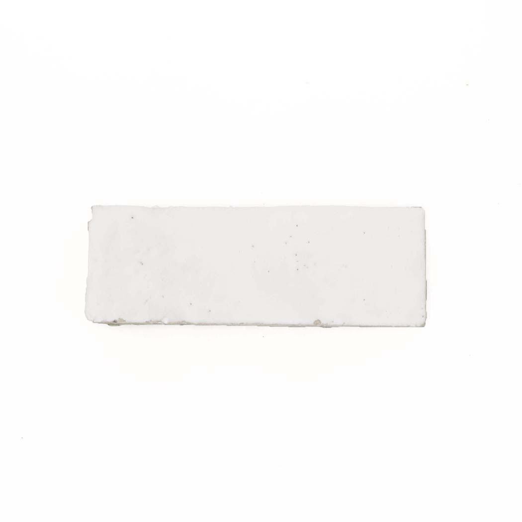 Ivory Cloud (2x6) rectangular Zellige tile by New York Cement Tile shown on a white background.