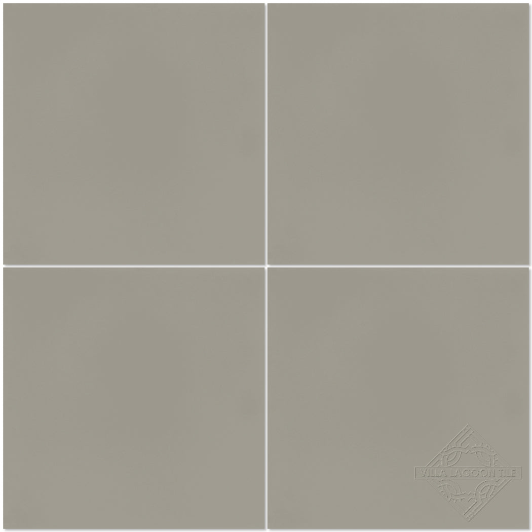 New York Cement Tile's 2215-Solid 4x4 sample: four light gray cement tiles in a 2x2 grid with a subtle logo.