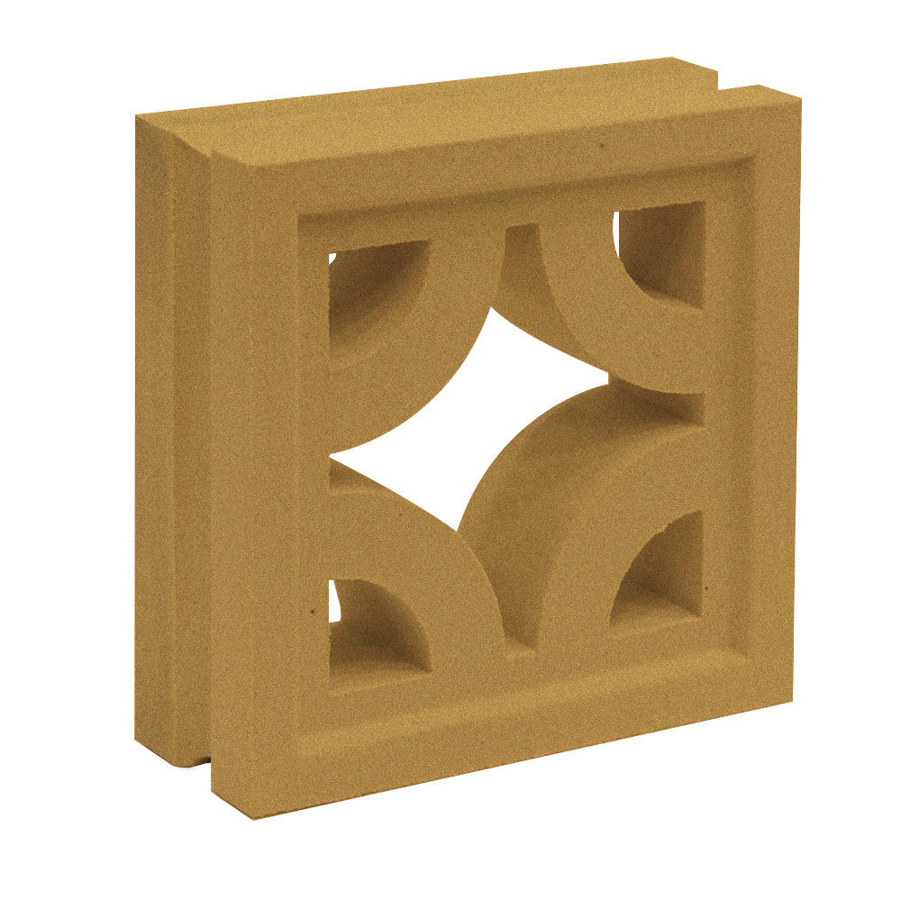 The Sam tan square breeze block by New York Cement Tile is ideal for decorative partitions or privacy screens.