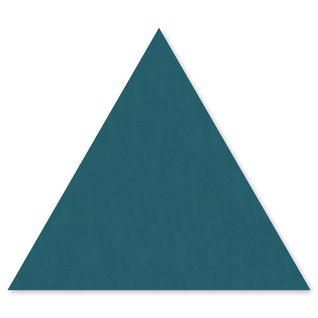 A solid teal equilateral triangle, point up, by New York Cement Tile (4413-Solid Triangle), on a white background.