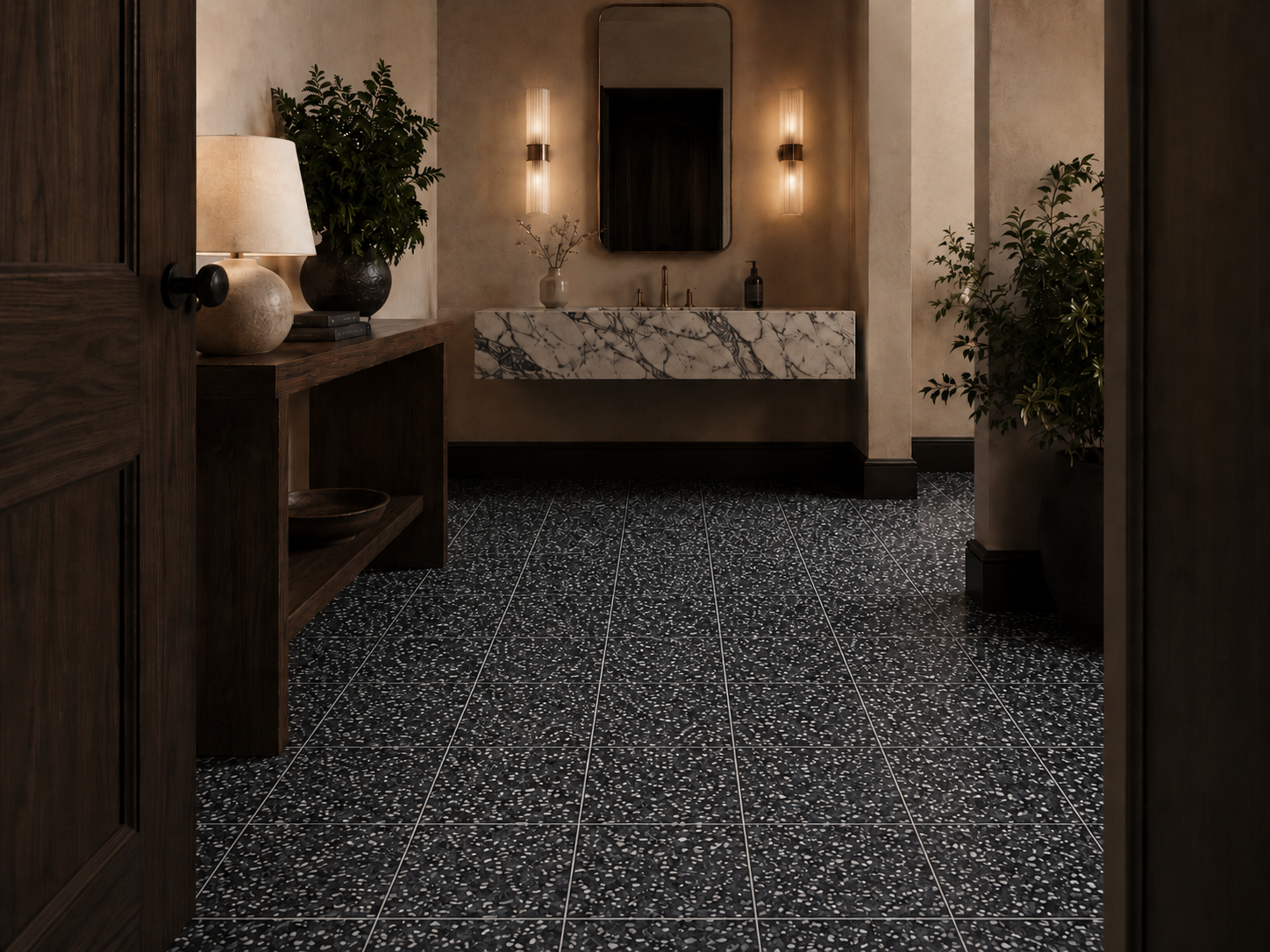 Terrazzo 8X8 - Solid Black