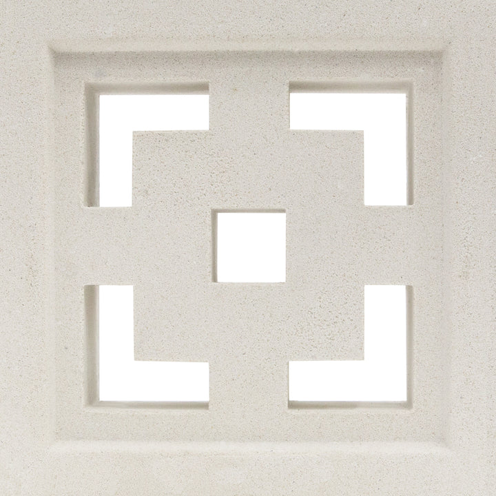 The Tong Sample by New York Cement Tile is a square beige geometric tile, ideal for mid-century modern partitions.