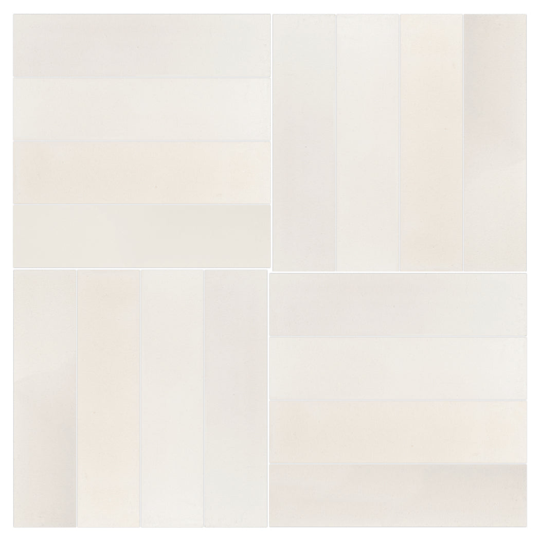 The 2x8 Solid Beach Beige by New York Cement Tile offers a durable, subtly striped look—perfect for backsplashes or texture.