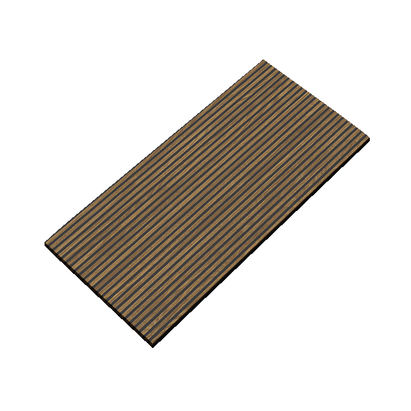 Black Walnut, Sample by New York Cement Tile: brown and black striped rectangular panel with a ribbed texture.