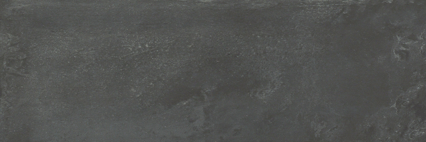 Contra Black, Extra Sample by New York Cement Tile features a textured dark gray and black surface with subtle matte patterns.