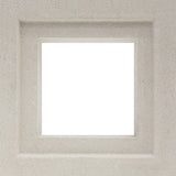 The Arbie Sample by New York Cement Tile centers a blank white square in a textured light gray frame, echoing mid-century style.