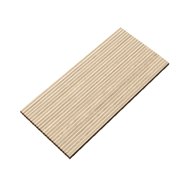 An Ecru, Extra Sample grooved wooden board by New York Cement Tile on a white background.
