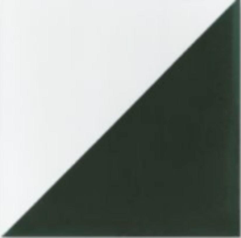 The N20-139 Extra Sample by New York Cement Tile is a square split diagonally: white top left, black bottom right.