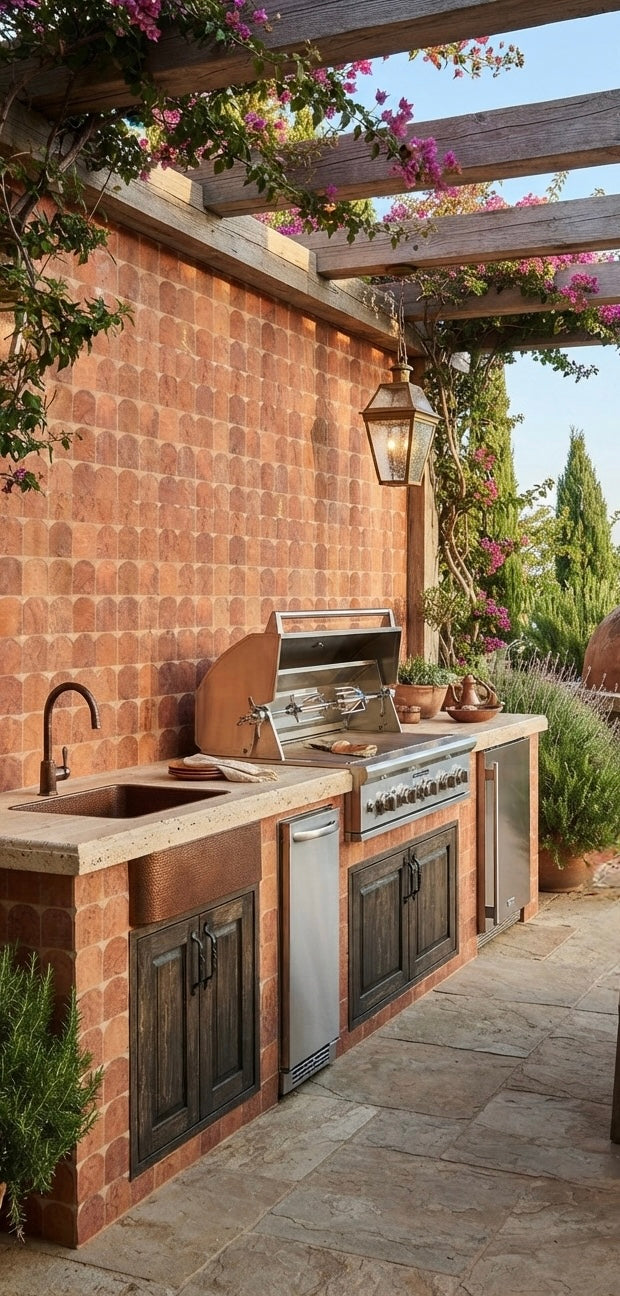 Scarpa I Red Travertine Arch Mosaic Marble Mesh
