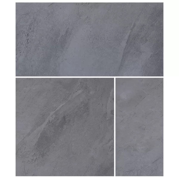 Three Metal - Modular Pattern Mini tiles by New York Cement Tile in matte gray, shown in a grid layout.