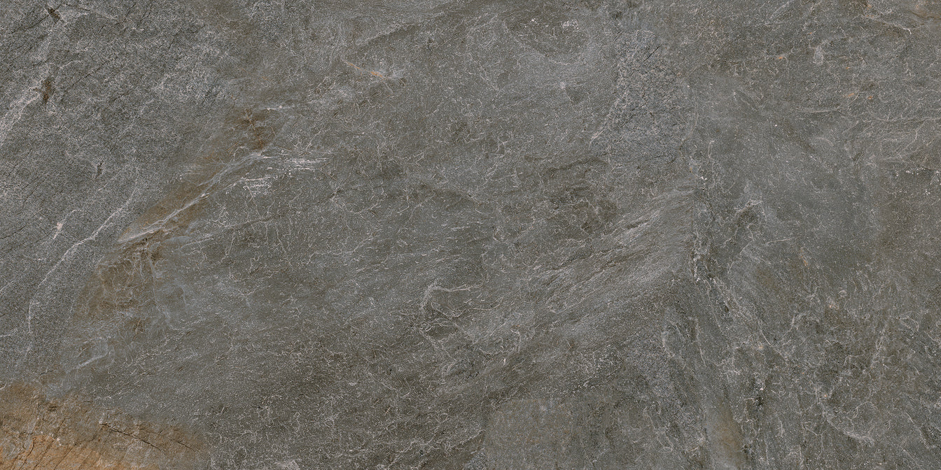 Gray, Extra Sample by New York Cement Tile features a dark slate look with natural lines and brownish hues—ideal for large tiles.