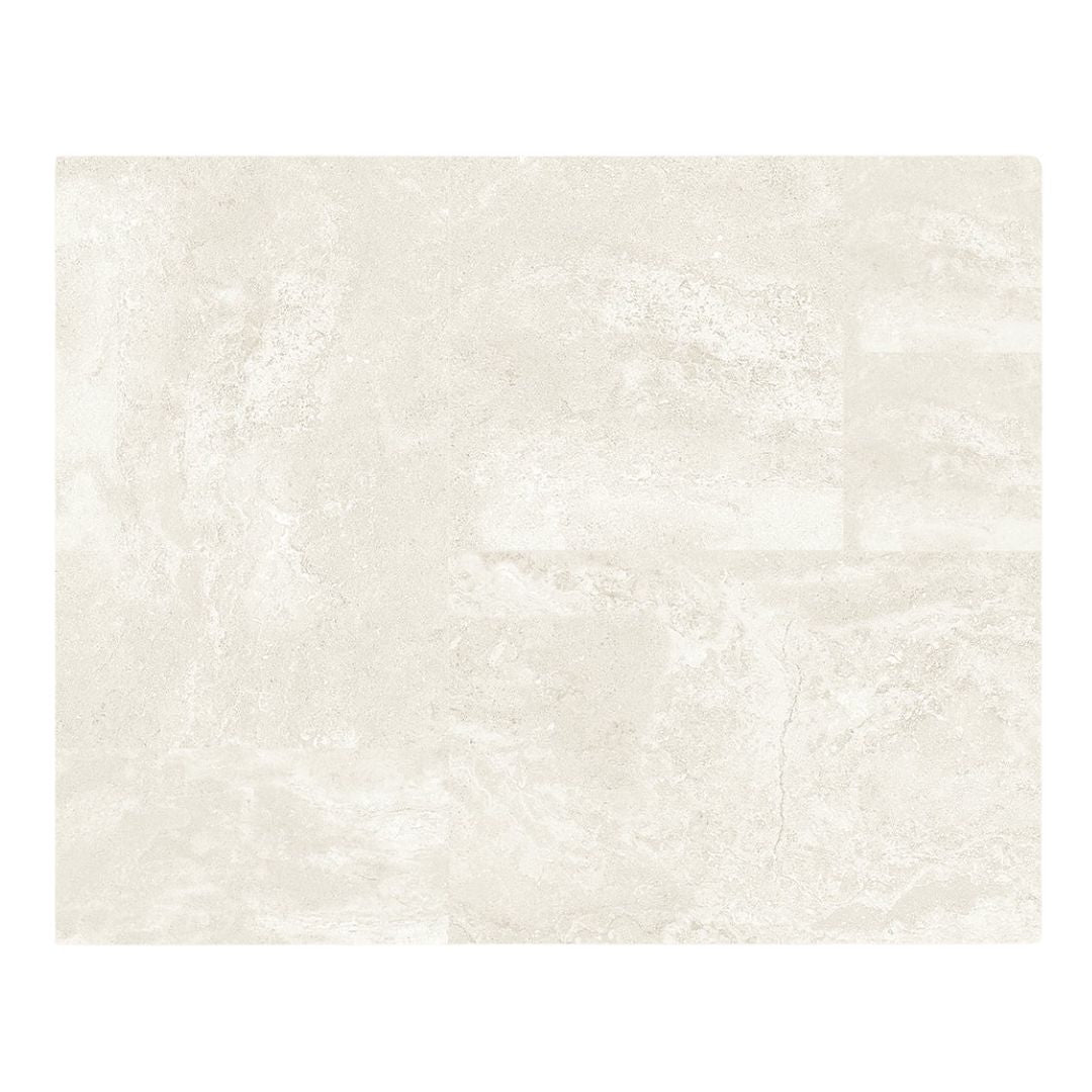 Milk - Modular Pattern by New York Cement Tile: textured beige/off-white stone tile, matte finish, marble-like pattern.