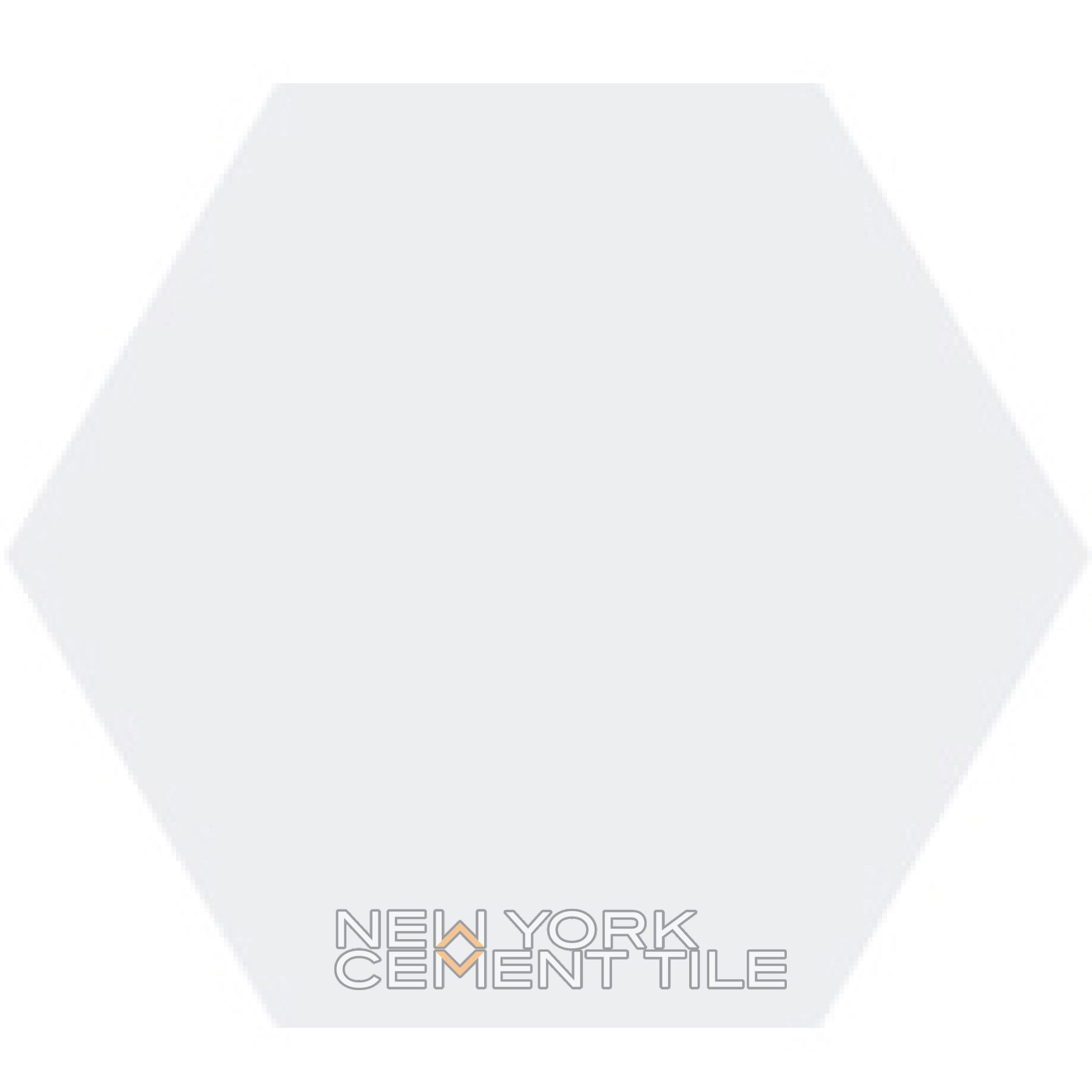 A plain white hexagonal tile labeled "New York Cement Tile" at the bottom.