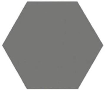 Solid Hex- NH23-2219, Sample by New York Cement Tile: solid dark gray hexagon on white background.
